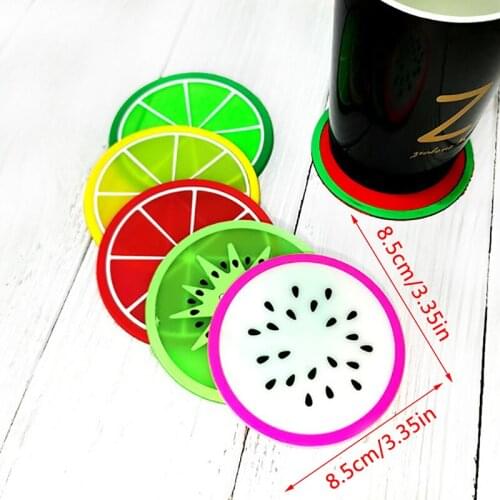 1Pc Cute Colorful Silicone fruits Coaster Cup Cushion Holder Drink Placemat Mat Home Decor