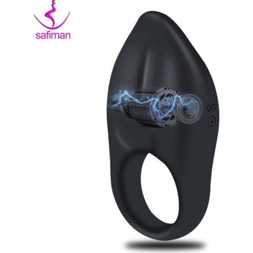 Liquid Silicone Vibrator ring for penis Delay vibrating cock ring Waterproof cockring Clitoris Stimulator Sex toy for adult