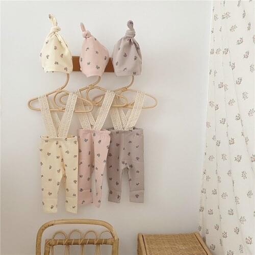 Baby Girls Romper Elasticity Lace Toddler jumpsuit Baby Clothes Set For Girls Suspender Pants Lace + Nipple Hat 2pcs Outerwear