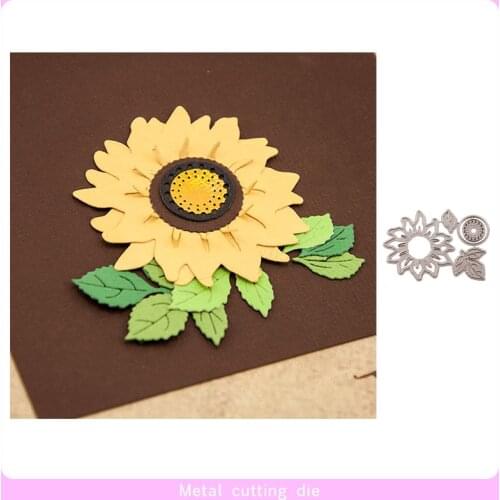 Sunflower Metal Cutting Dies for Scrapbooking leaf New die cut Craft DIY Album Embossing Folder Stencils Handmade Template Decor