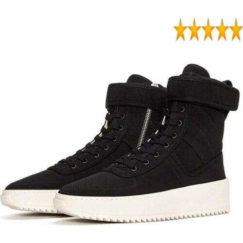 Brand Men Fashion High 2021 Top Skateboard Antiskid Thick Platform Genuine Leather Military Shoes Male Casual Streetwear