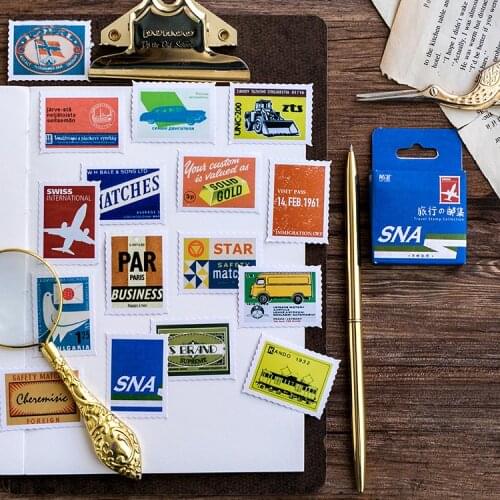 45 Pcs/lot Cute Travel Stamp Mini Sticker Decoration DIY Scrapbooking Sticker Stationery Kawaii Diary Label Stickers
