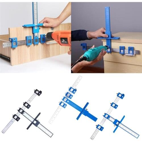 Punch Locator Detachable Hole Punch Jig Tool Drill Guide Sleeve Cabinet Hardware Jig Drawer Pull Wood Drilling Woodworking Ruler