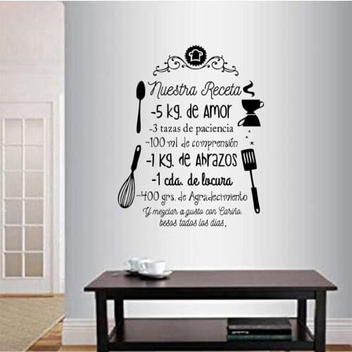 Our Home Decor Vinyl Kitchen Recipe Carving Wall Decal Art Wallpaper Poster Original Fashion Simple Decorative Painting