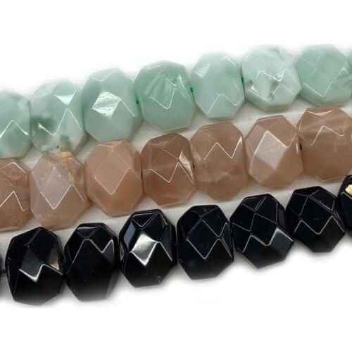 Natural Black Agate Sunstone Angelite Stone Beads 15'' Irregular DIY Loose Beads For Jewelry Making Beads Necklace Bracelet Gift