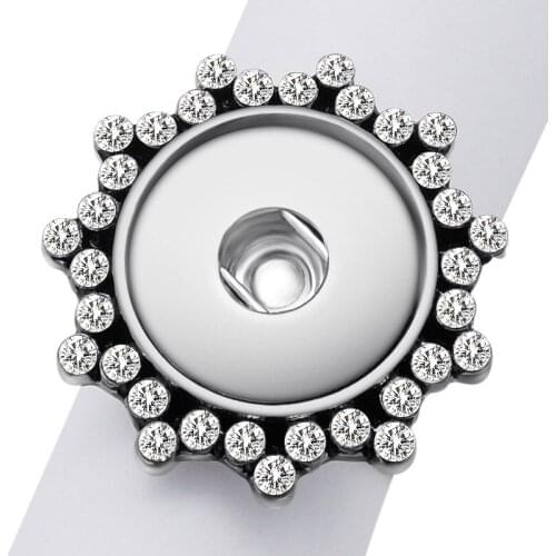 NEW Fashion JZ0011 Trendy Rhinestone Sun beauty snap Ring 19.5mm fit DIY 18MM charm snap buttons jewlery wholesale