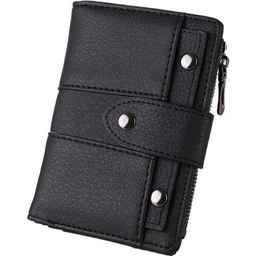 2020 New Fashion Short Retro Wallets Dull Polish Womens Students Three Fold Small Wallet Rivet Clasp Wallet