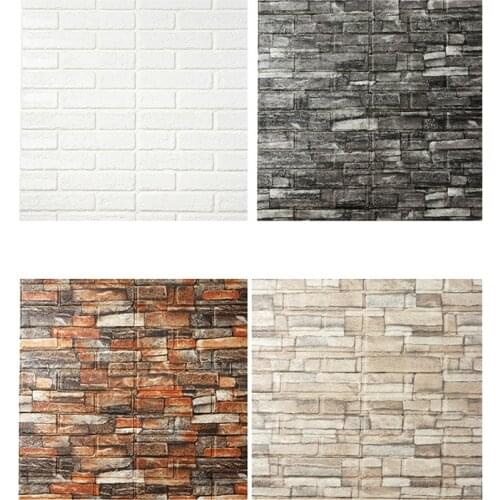 NEW 3D Brick Wall Stickers Wallpaper Decor Foam Waterproof Wall Covering Wallpaper for Kids Living Room DIY Background