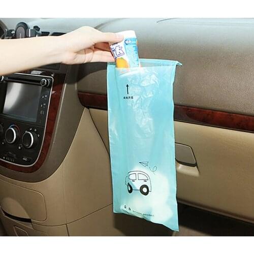 Disposable Self-Adhesive Car Biodegradable Trash Rubbish Holder Garbage Storage Bag For Auto Vehicle Office Kitchen