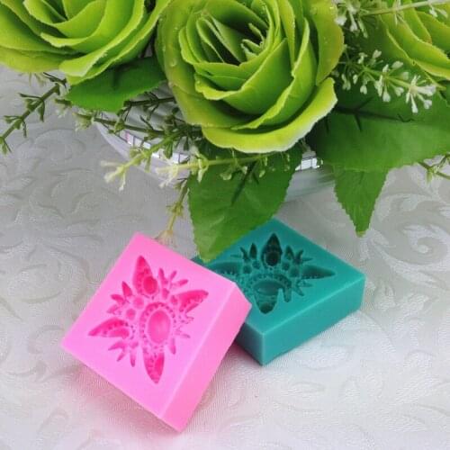 Wholesale Silicone mold K439 Gem Flower shape Decoration Fondant cake mold chocolate mold DIY tools