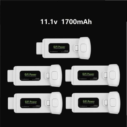 1/2/3/4/5Pcs 11.1V 1700mAh 18.87Wh Rechargeable Battery for Yuneec Breeze Flying Camera Drone Extra Replacement Lipo Battery
