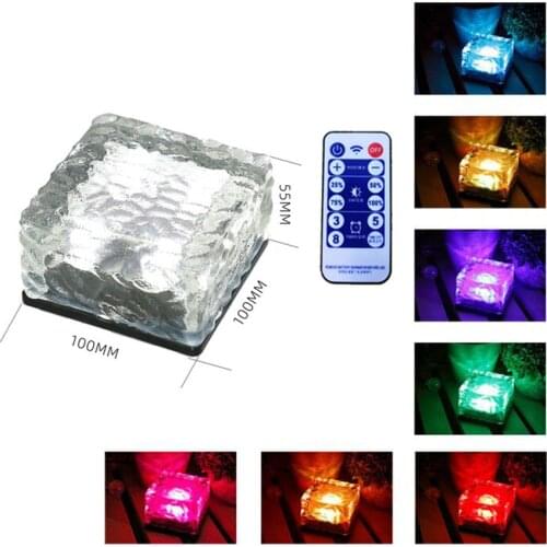 Solar Buried Underground Lamp 7x7cm/10x10cm Ice Brick Light Security Landscape Decoration for Driveway,Steps