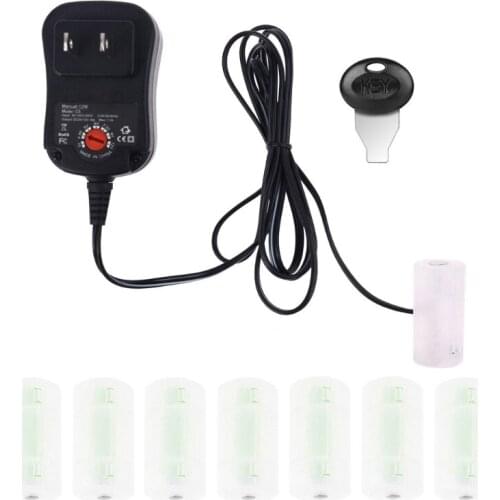 Adjustable Voltage 3V 4.5V 5V 6V 7.5V 9V 12V US Plug Power Adapter D Battery Eliminator Replace 2 to 8pcs LR20 D Batteries