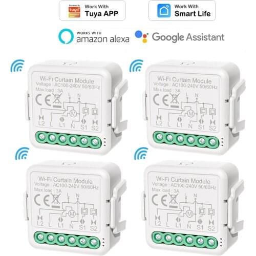 1-5pcs Wifi Smart Curtain Switch Open / Close Remote Control for Tuya Smartlife APP Timer Work with Alexa Google Home Automation