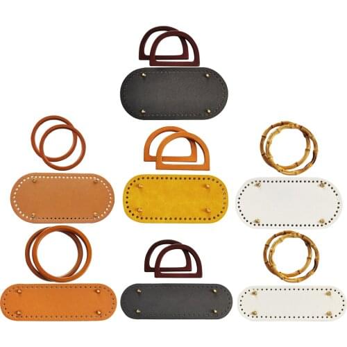 Crochet Bag Bottom Mat Pad Pet Bags Insert Base Wooden Handle DIY Accessories