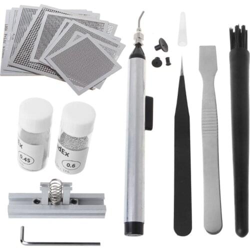 1Set BGA Reballing Stencils Solder Paste Tin Balls Station Steel Mesh SMT Rework 77HA