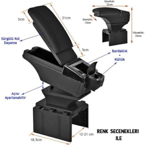 Armrest Universal Sliding Black Armrest each vehicle the breakage don't and intermediate compartment can be installed