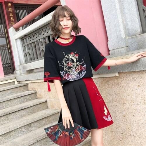 Traditional Chinese Blouse Cheongsam Top Tang Suit Shirt Asian Streetwear Girl Casual Harajuku Qipao Gothic Clothes Woman KK3654