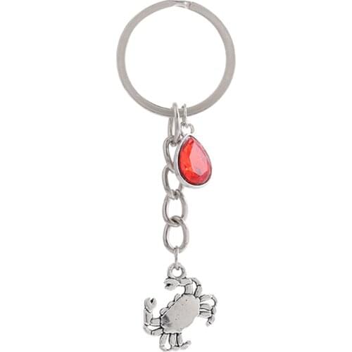 1PCS Women/Mens Fashion crab Charm 25mm Keychain Key Rings Alloy Charms Gifts 20 Colors You Choose