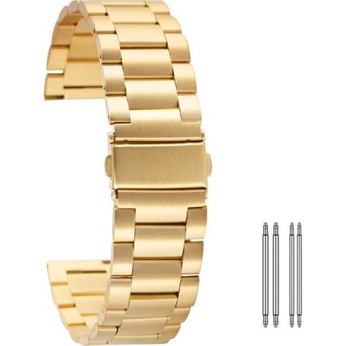 20/22mm Ultra-thin Solid Stainless Steel Watch Bands Top Luxury Gold/Rose Gold/Blue High Quality Metal Watch Strap Replacement