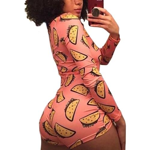 2021 Spring Sexy Women Long Sleeve Nightwear Shorts Jumpsuit Sleepwear Pijamas Onesie Pajama For Adults Women Plus Size Homewear