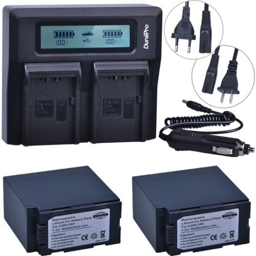 2 X 5400mAh CGA-D54 CGA D54 D54S Bateria +Ultra Fast LCD Dual Charger for Panasonic CGA-D54S CGA-D220 CGA-D320 CGA-D54 Battery