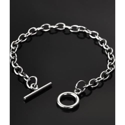 5pcsToggle Clasps Silver Color Stainless Steel Bracelets Link Chain Clasp Connector DIY Jewelry Findings Accessories