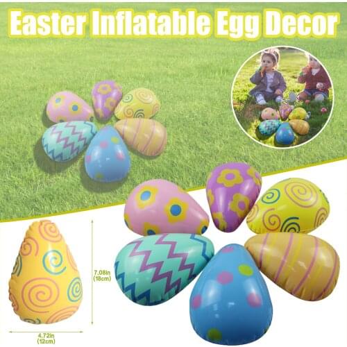 6pcs Easter Inflatable Eggs Balloons Easter Balloons Home Decoration Set Kawaii Pattern Egg Happy Easter Day Ornaments Игрушки
