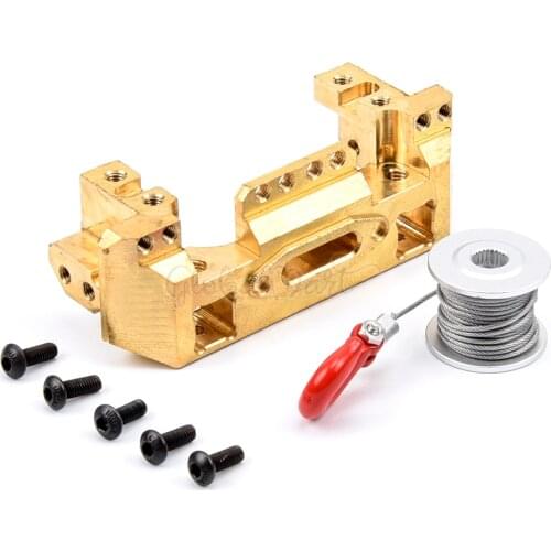 CNC Aluminum Multifunctional Front Bumper Mount Servo Winch Brass Mount for 1/10 RC Crawler Traxxas TRX4 TRX-4 Upgrade Parts