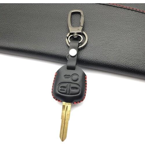 Car-covers for MITSUBISHI OUTLANDER PAJERO Lancer EX / for Mitsubishi ASX leather car 3 buttons remote key chain key case