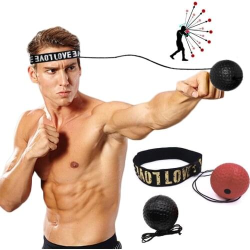 Boxing Reflex Ball Speed Force Punching Bag Fitness MMA Sanda Raising Reaction Hand Eye Agility Training Headband Gym Muay Thai