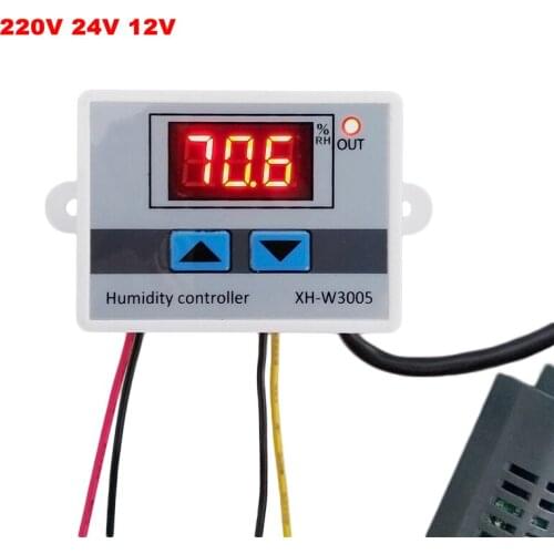 0~99%RH Digital Humidity Controller 12V 24V 110-220V Humidity Control Switch Hygrostat Hygrometer With Humidity Sensor