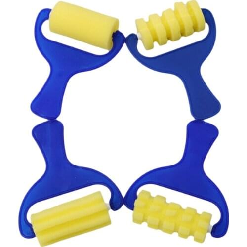 Baby Creative Drawing Toys Kid Yellow Sponge Brush Roller Tool Seal Drawing Toys Children Painting Drawing Graffiti 4pcs Paper
