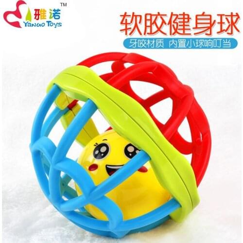 Baby baby teether puzzle soft plastic multi-colored hand rolling ball fitness ball learning to climb intellectual development to