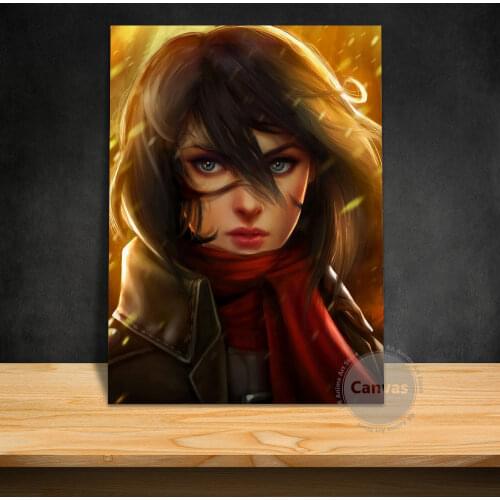 Canvas Anime Mikasa Attack on Titan Pictures Home Decoration Paintings Poster HD Prints Wall Art Modular Living Room