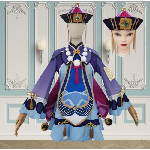 Game Genshin Impact Qiqi Cosplay Costumes Halloween Christmas Fancy Party Props for Carnival Comic Show