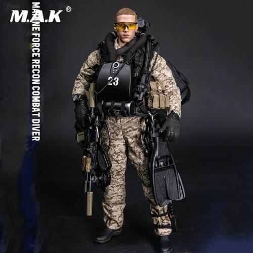 For Collection 78056 1/6 Scale Collectible 1/6 MARINE FORCE RECON COMBAT DIVER DESERT MARPAT Version Model for Fans Gifts