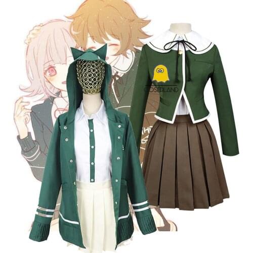 Danganronpa Cosplays Chiaki Nanami Chihiro Fujisaki Sisters Cosplay Costume Halloween Carnival Costume for Women Girls Skirt
