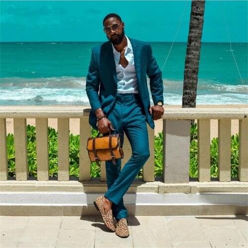 Handsome Cool Mens Pants Suits Custom Made Formal Business Groom Best Man Coat Blazer 2 pcs (Jacket+Pants)