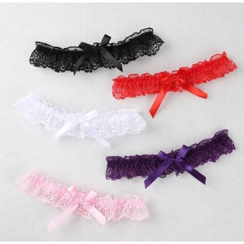 Ladies Girls Sexy Leg Garter Lace Bridal Lingerie Bowknot Wedding Party Cosplay Thigh Ring Belt Suspender Lace Garter