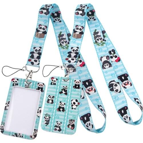 LT651 Animal Panda Key lanyard Car Keychain Personalise Office ID Card Pass Gym Mobile Phone Key Ring Badge Holder Jewelry