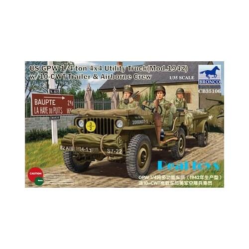 Bronco model CB35106 1/35 US GPW 1/4 ton 4X4 Utility Truck (Mod.1942) w/Crew plastic model kit