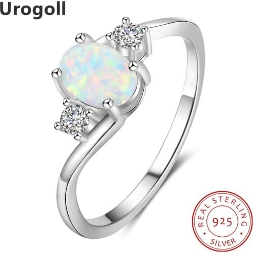 Trendy Silver 925 Jewelry Ring 925 Sterling Silver Fine Jewelry Opal Rings For Women Luxury Engagement Wedding Gifts