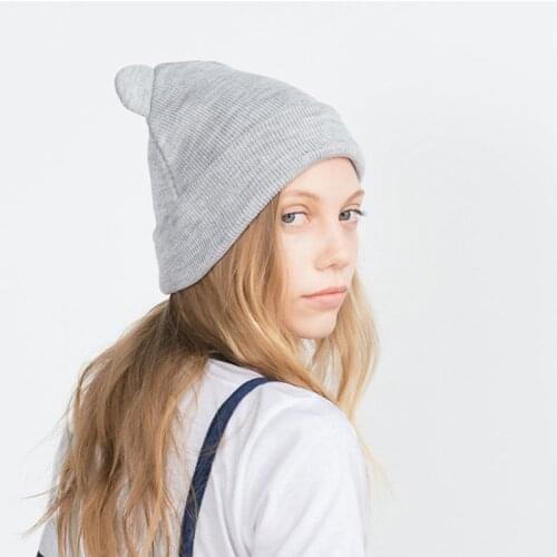 New Winter Hat With Cat Ears Women Wool Hat Warm Soft Trendy Hat Kpop Style Wool Beanie Elegant All-match Hat