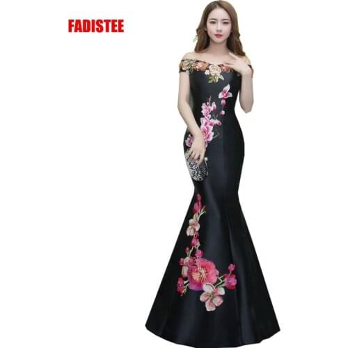 FADISTEE New arrival elegant prom party dress evening dresses Vestido de Festa gown lace mermaid boat neck satin appliques