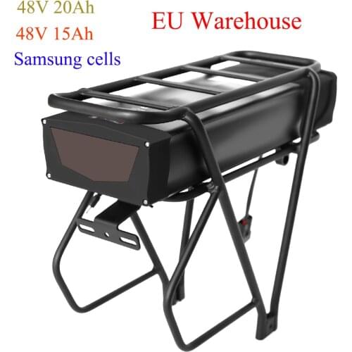 NEW 48v 20Ah 15Ah Ebike Battery with Rear Rack for Electric Bike Battery 1000W to 200W Bafang Voilamart AW Ancheer A Grade Cell