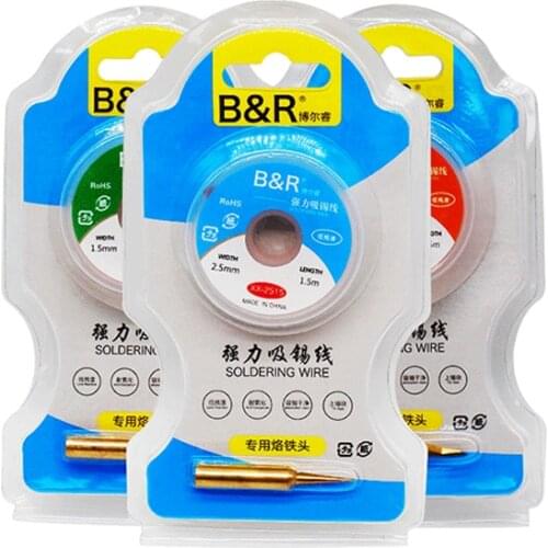 1.5M Desoldering Braid Solder Remover Wire 1.5mm 2mm 2.5mm 3mm 3.5mm Welding Flux Wire for BGA Repair Tool With Solder Tips
