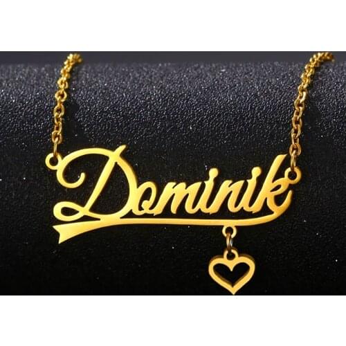 Stainless Steel Custom Name Necklaces for Women Couples Customized Personalized Fashion Hollow Love Nameplate Pendant Jewelry