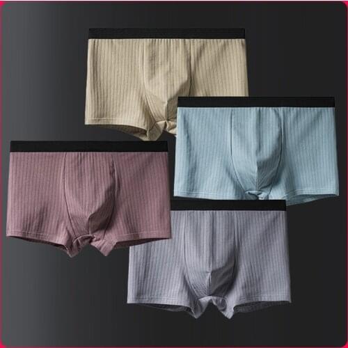 Sexy Underwear Men 2021 Cotton Breathable Boxers Underwear for Men Mid Rise Boxershorts Panties Solid Boxer Shorts Oversized 3xl