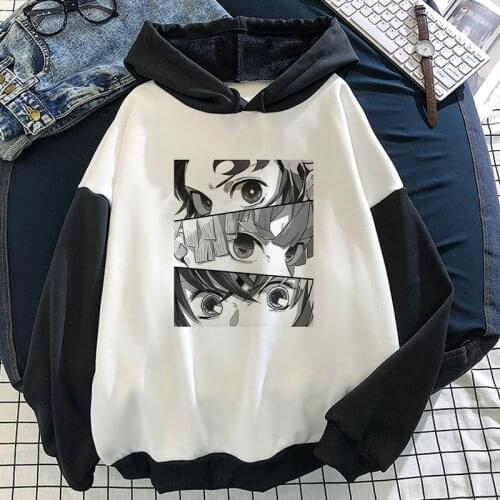 2021 Women Hoodies Anime Demon Slayer Harajuku Sweatshirt Streetwear Kimetsu No Yaiba Kawaii Cartoon Hoodie Female Pullovers